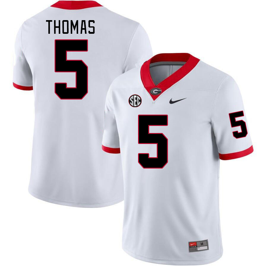 #5 Rara Thomas Georgia Bulldogs Jerseys Football Stitched-White